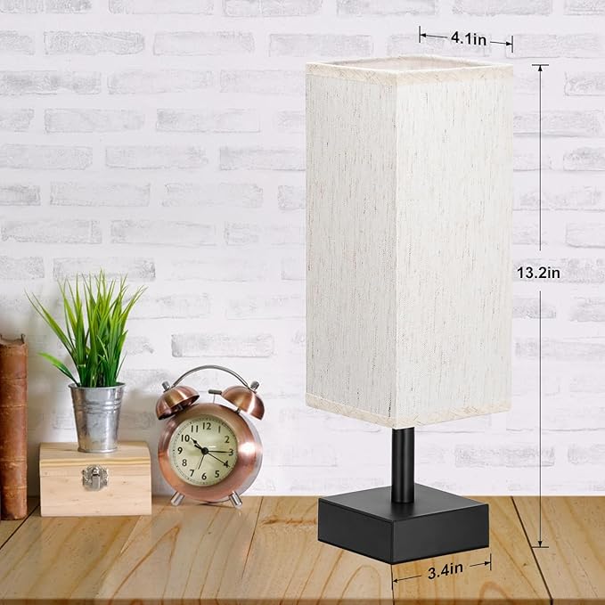 OrganicGlow 2-in-1 Bedside & Desk Lamp – Minimalist Square Shade