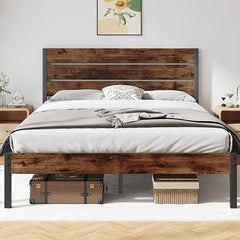 Organic Haven Queen Bed Frame with Storage & Headboard