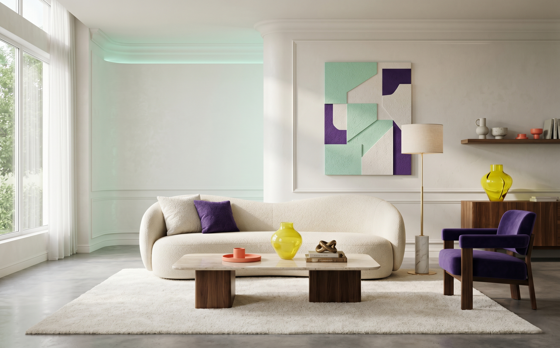 Styled modern living room