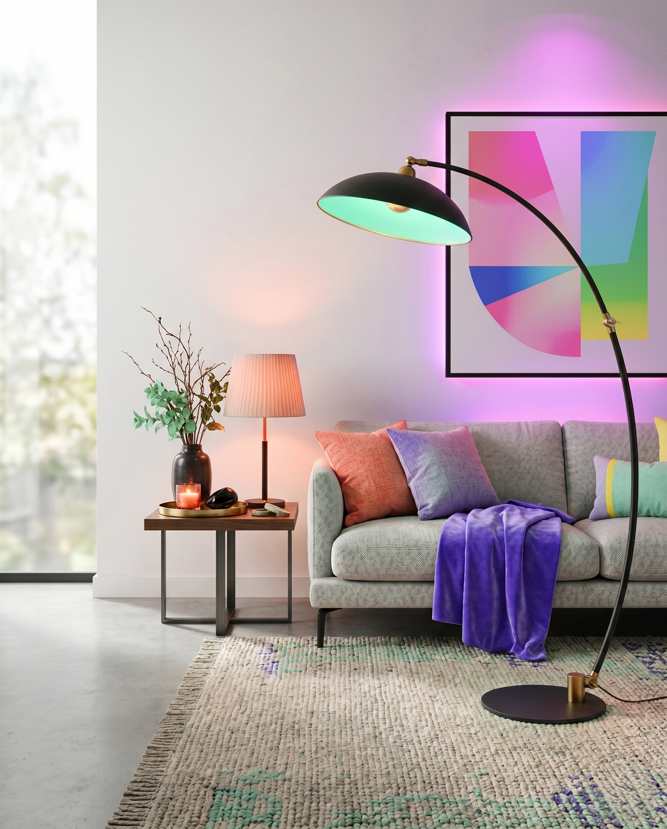 Styled Luxara Home room with warm lighting